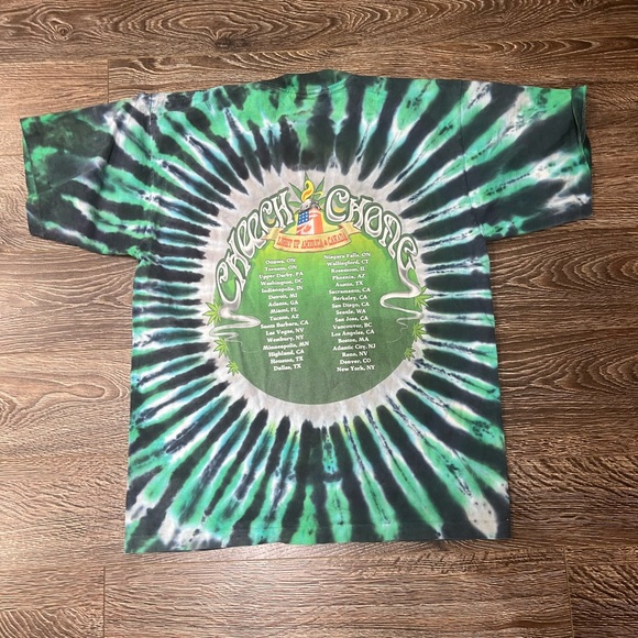 Green Cheech & Chong Tie Dye tour Tshirt - Picture 5 of 5